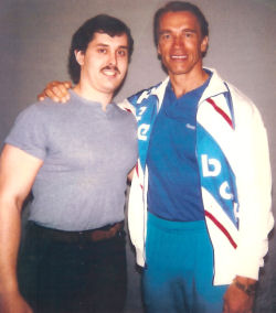 Chiropractor John A Harris and Arnold Schwarzenegger at the first Arnold Classic.