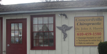 Concordville walk-in chiropractic clinic, Dr. John A. Harris, (610) 459-1580